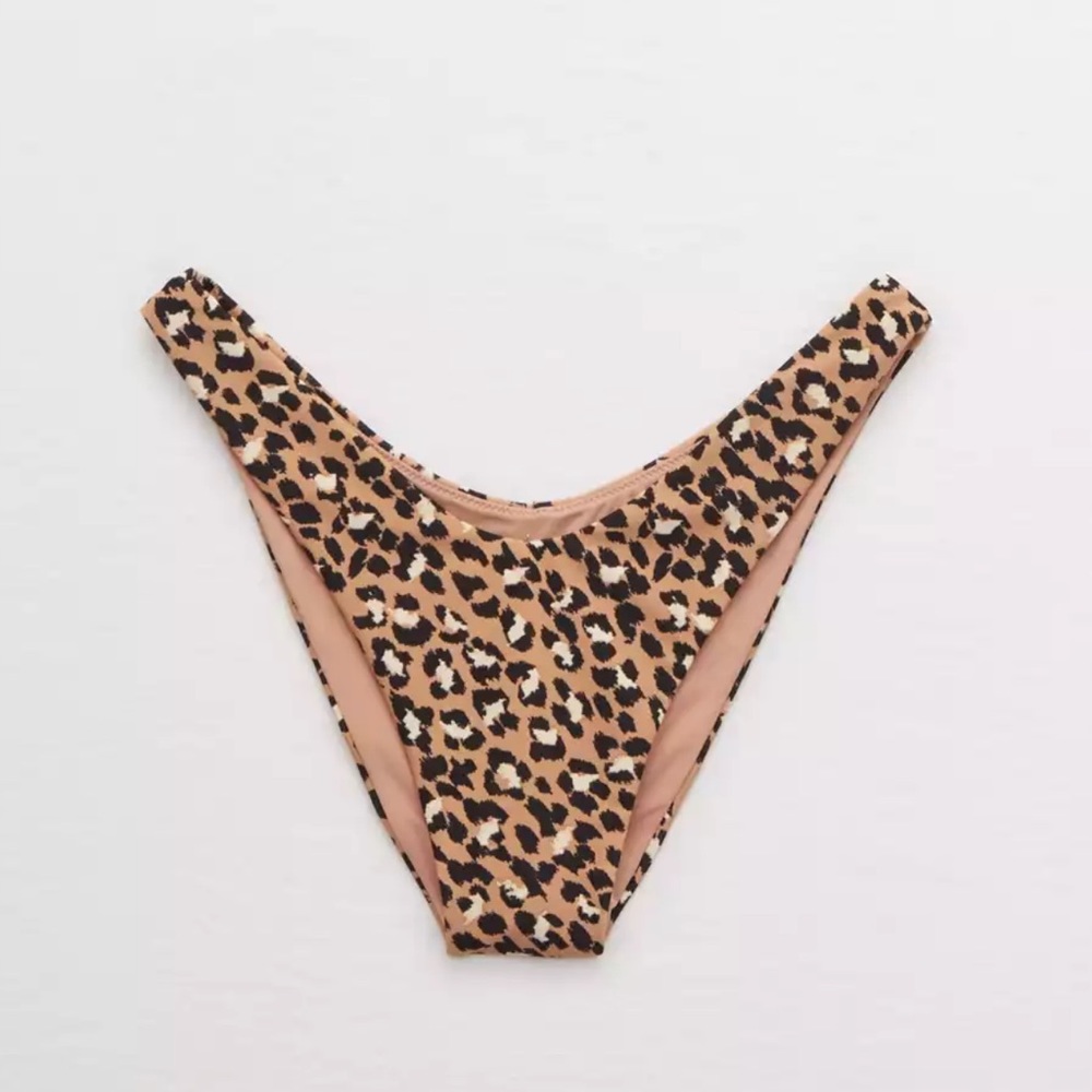 Aerie Leopard Super High Cut Cheekiest Bottom